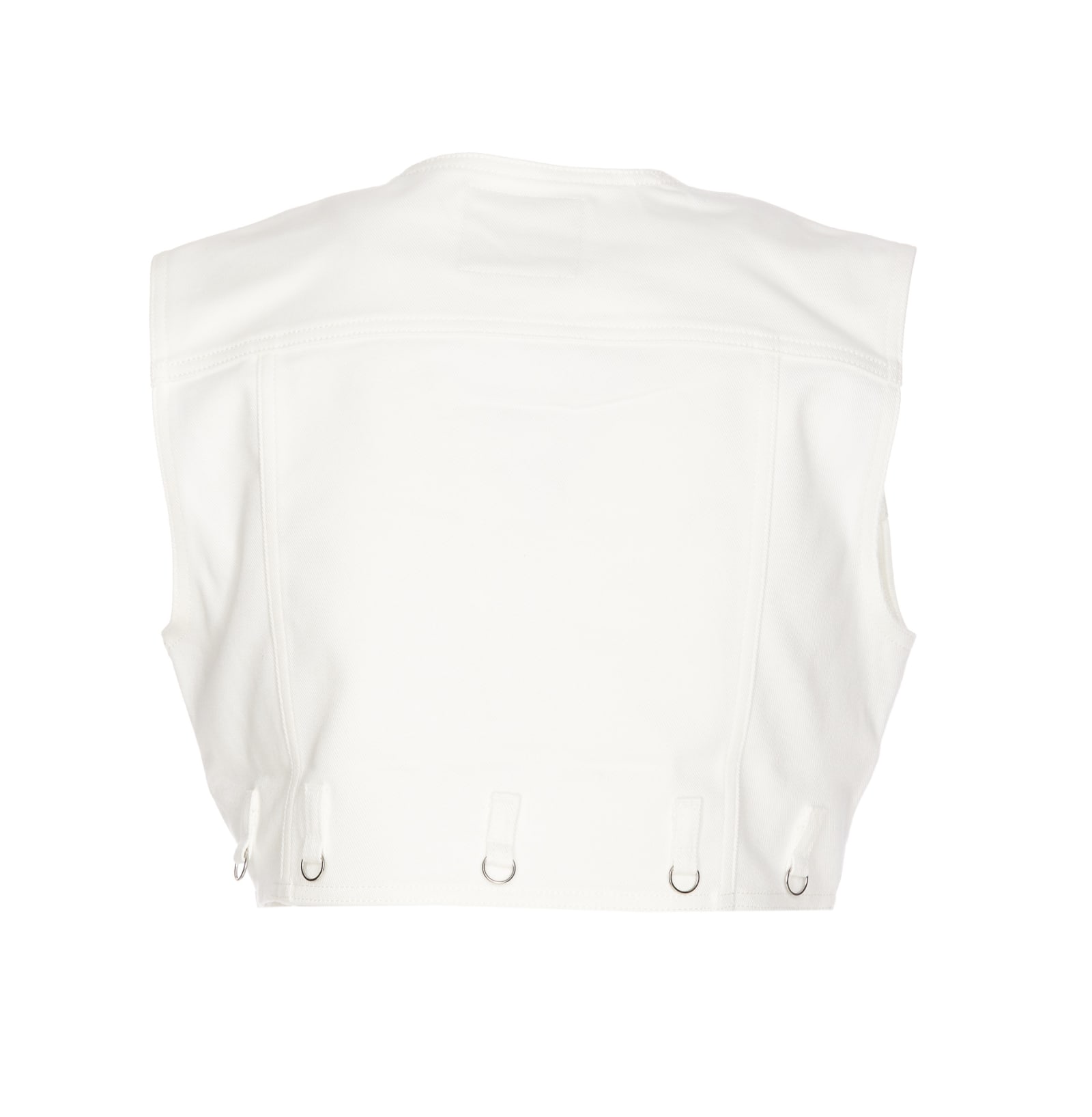 Shop Courrèges Multiflex Denim Vest In White