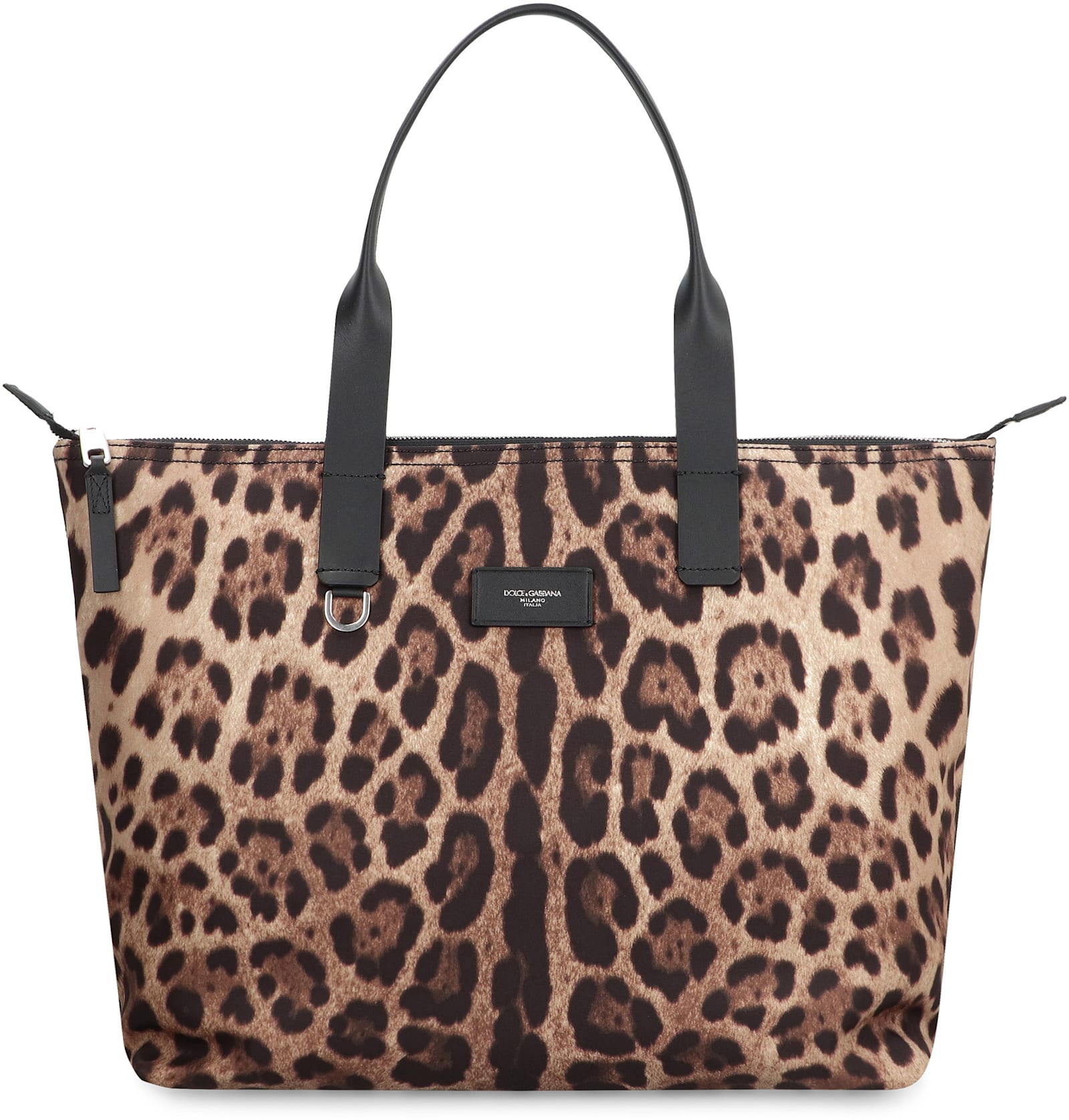 Dolce & Gabbana Nylon Shopper Bag In Animalier