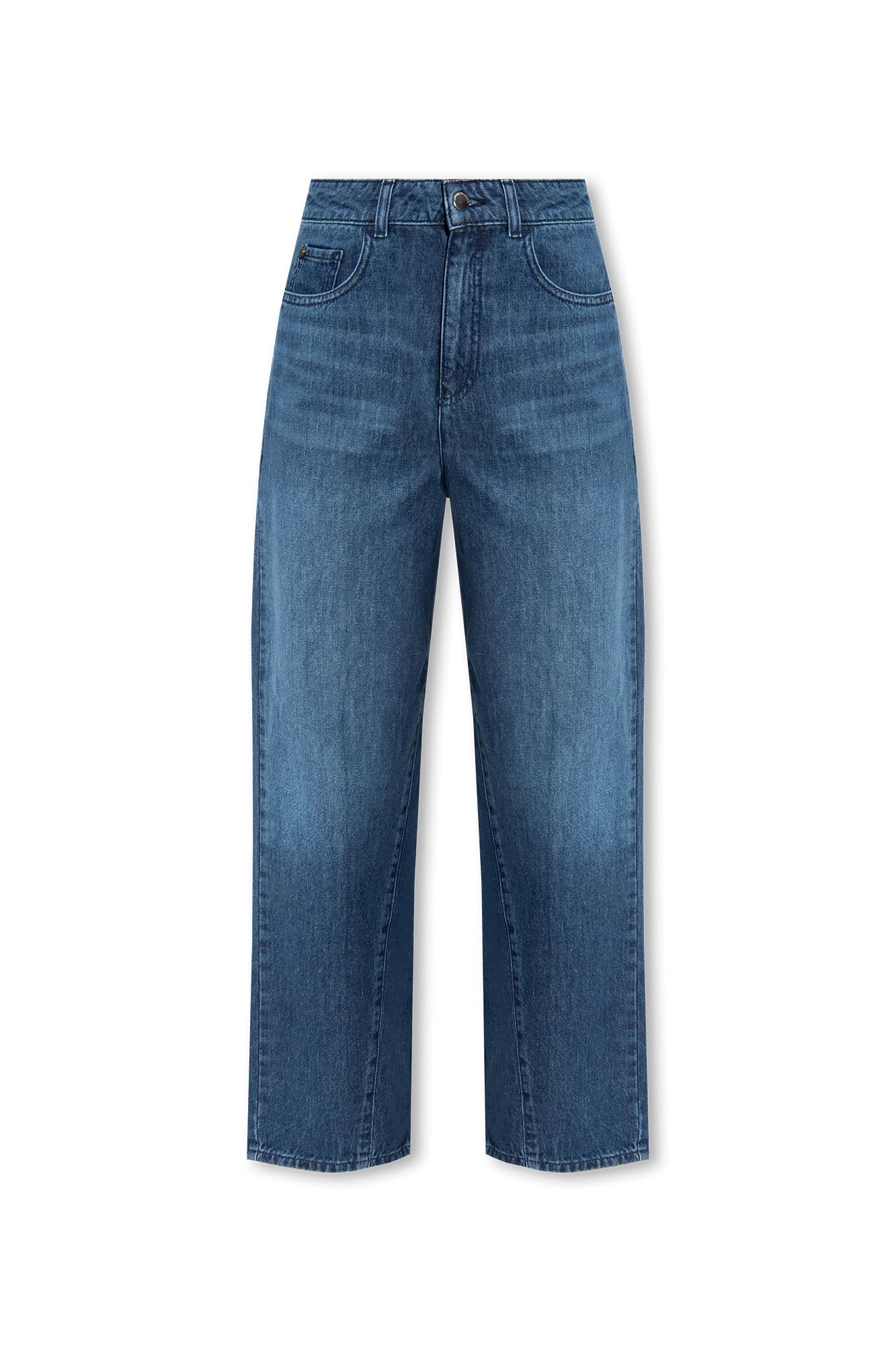 Shop Emporio Armani Regular Fit Jeans In Denim Blu