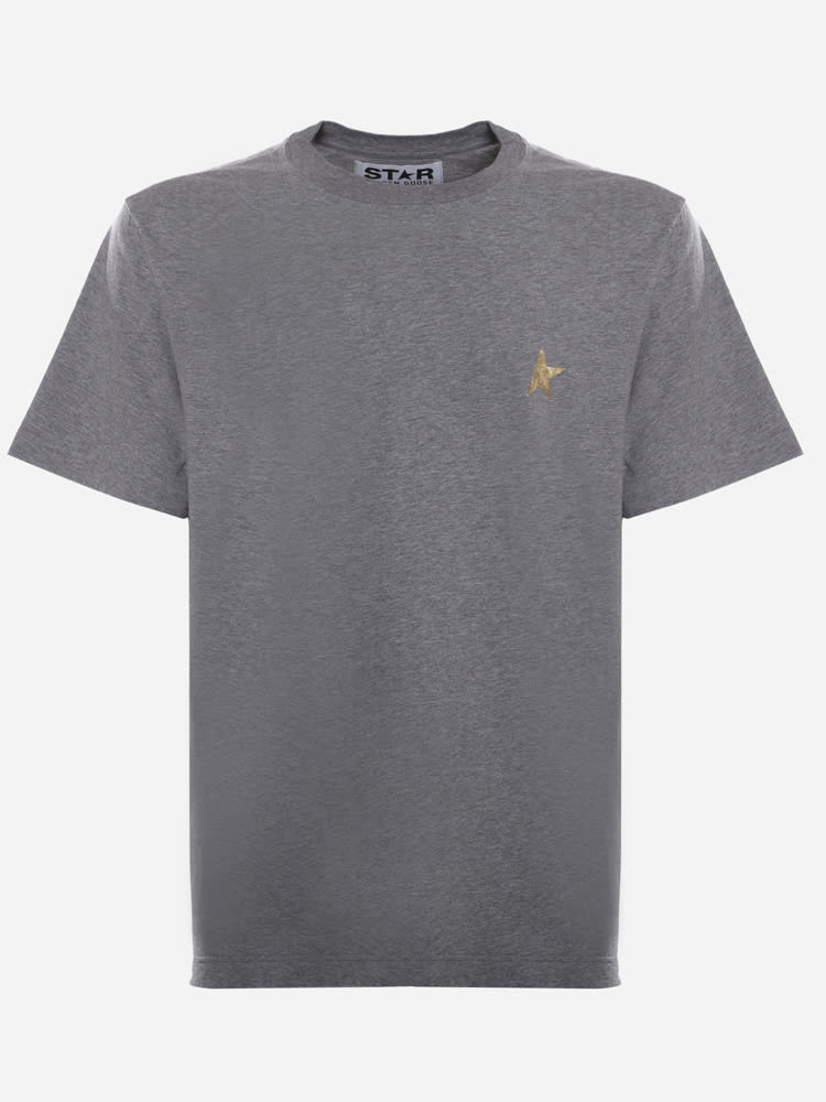 Golden Goose Cotton T-shirt With Laminated Effect Logo Print