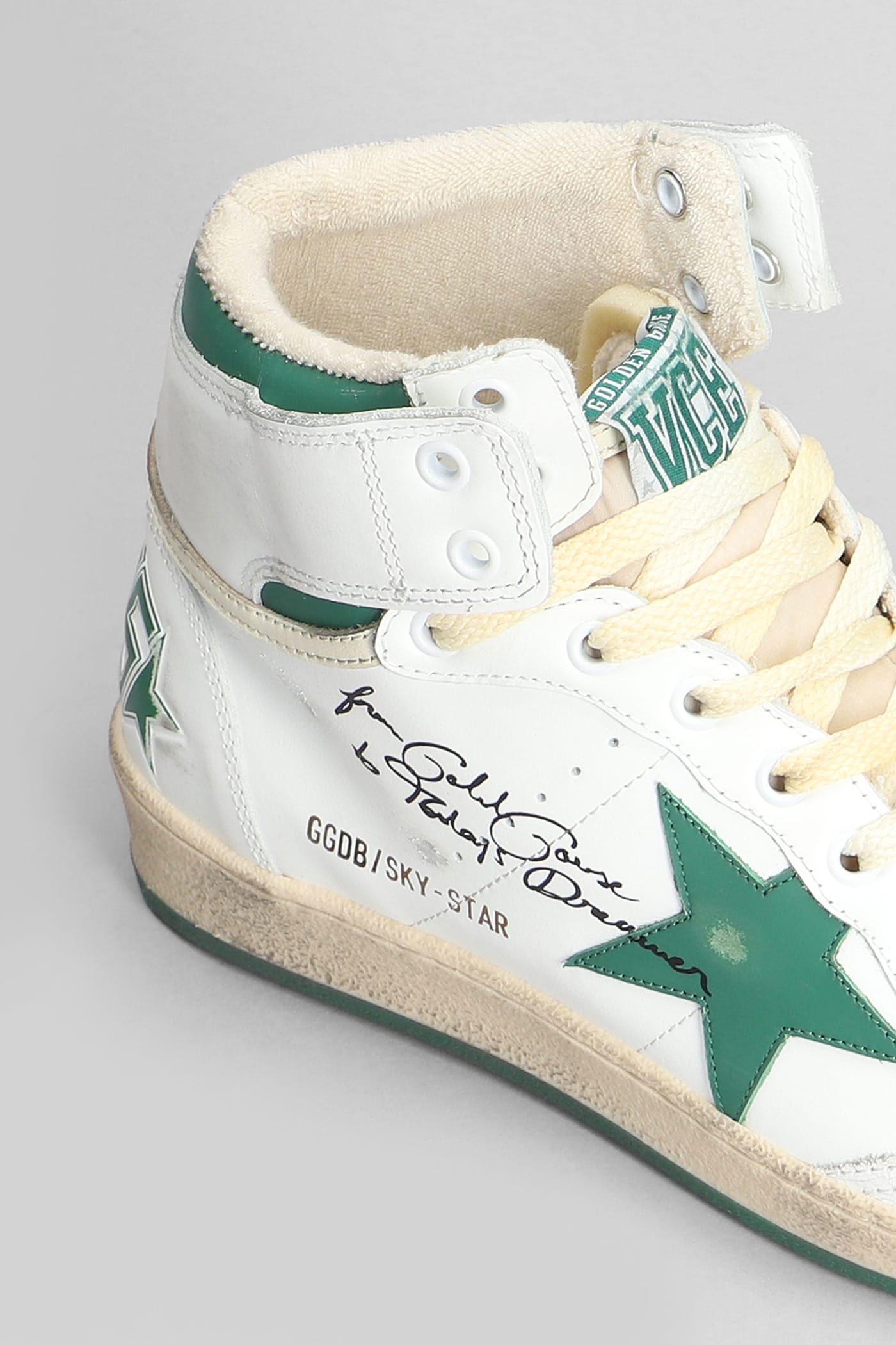 Shop Golden Goose Sky Star Sneakers In White Leather