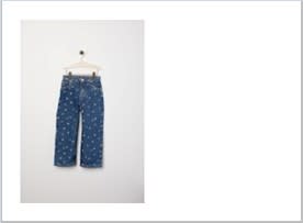 Bonpoint Cherry Embroidery Jeans In Blue