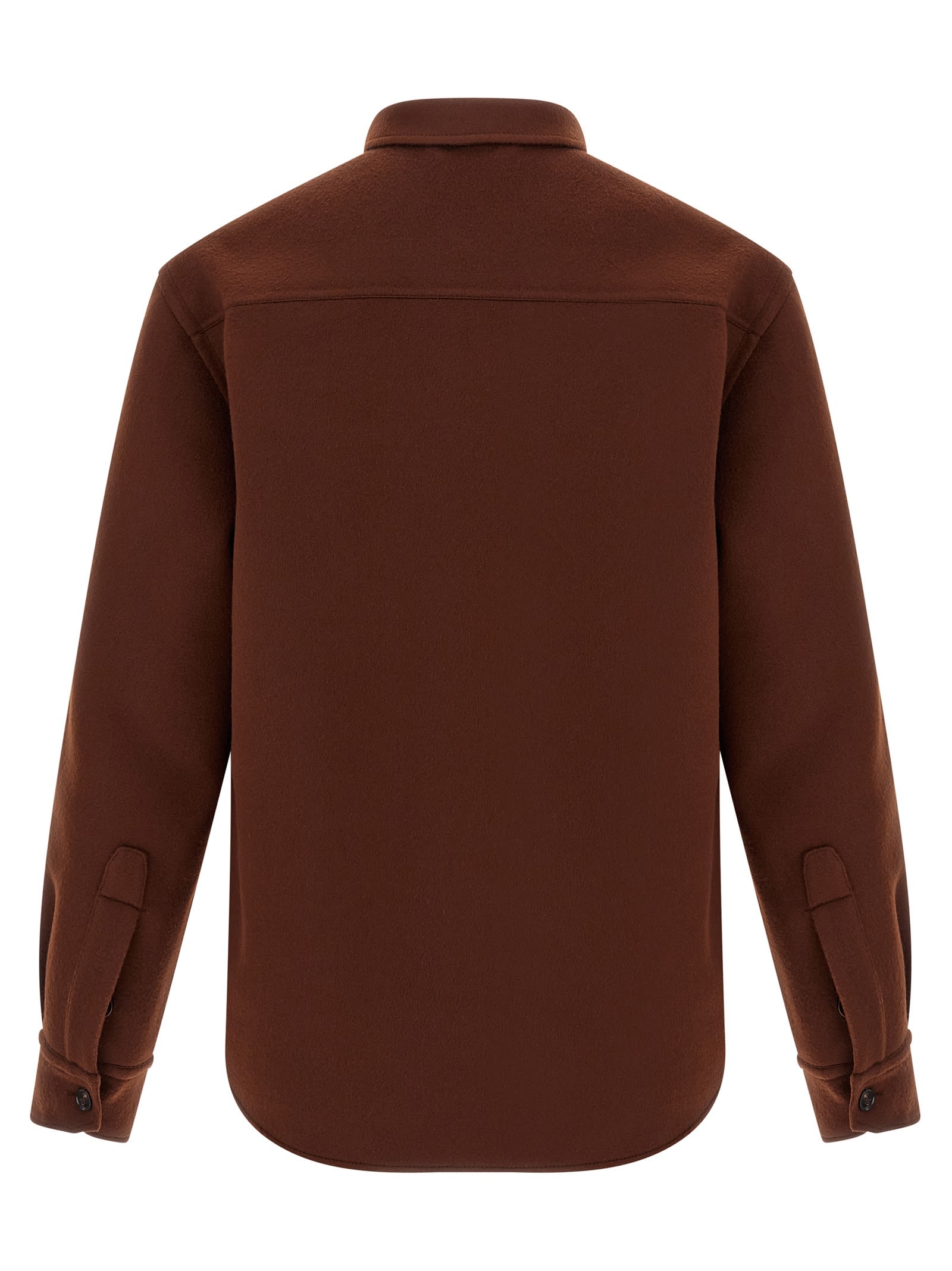 Brioni Wool-cashmere Vagabond Overshirt In Brown