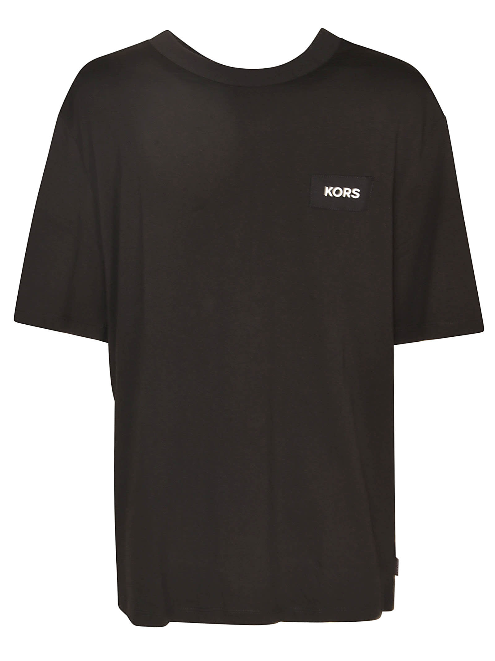 Shop Michael Kors Logo Round Neck T-shirt In Black
