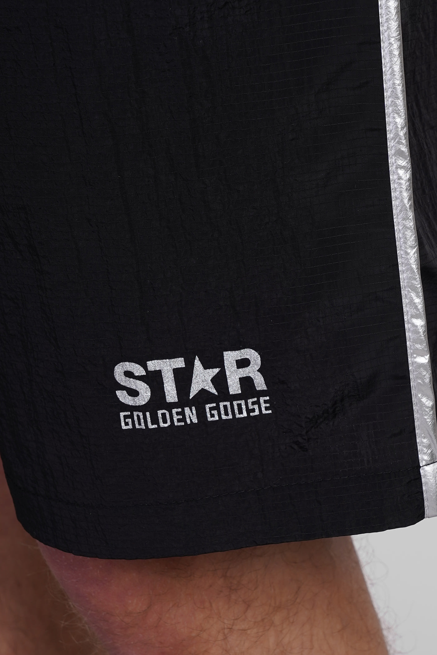 Shop Golden Goose Shorts In Black Polyamide