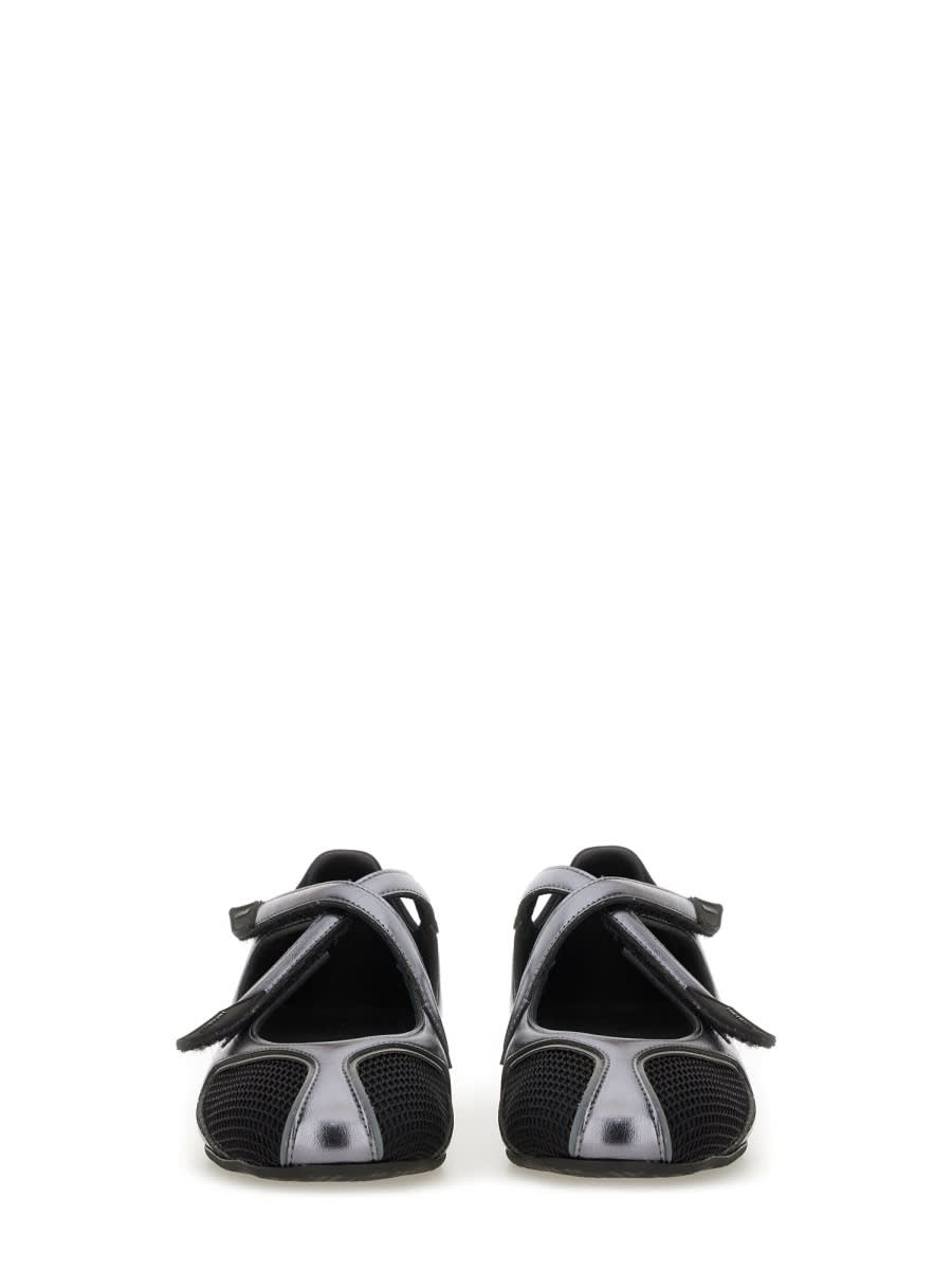 Attico Floor 01 Mesh And Leather Ballerinas Flat