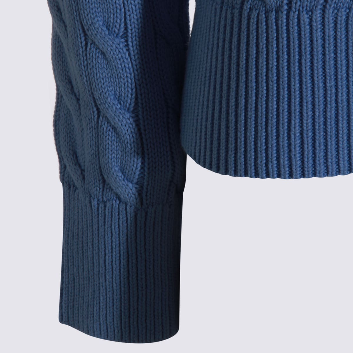Polo Ralph Lauren Light Blue Cotton Knitwear In Blue