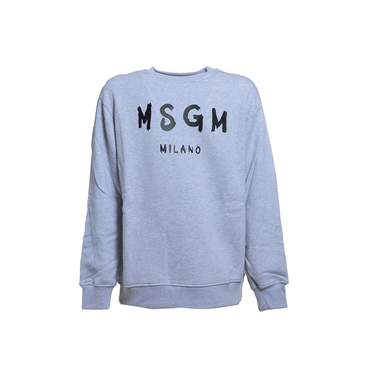 Msgm Kids' Logo Printed Crewneck Sweatshirt In Bianco