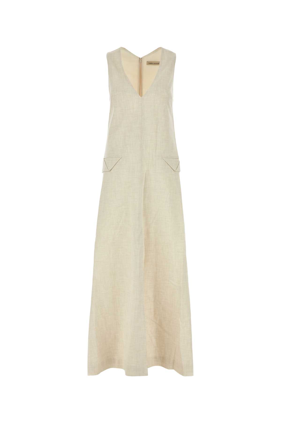 Sand Stretch Polyester Blend Floris Dress