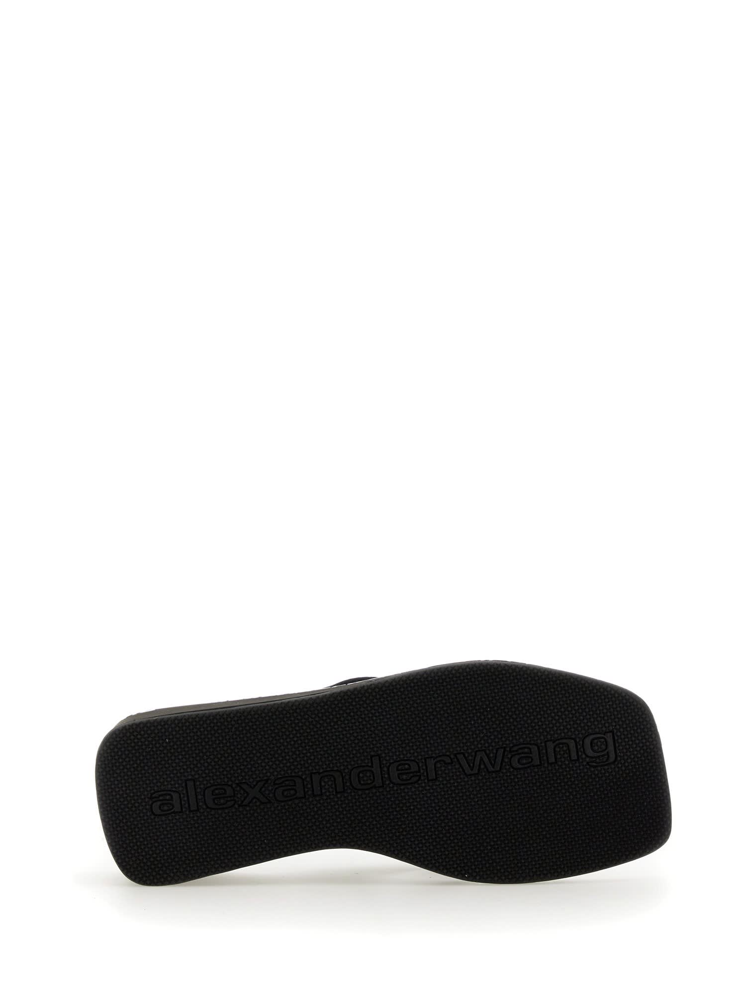 Shop Alexander Wang Thong Sandal With Wedge In Nero