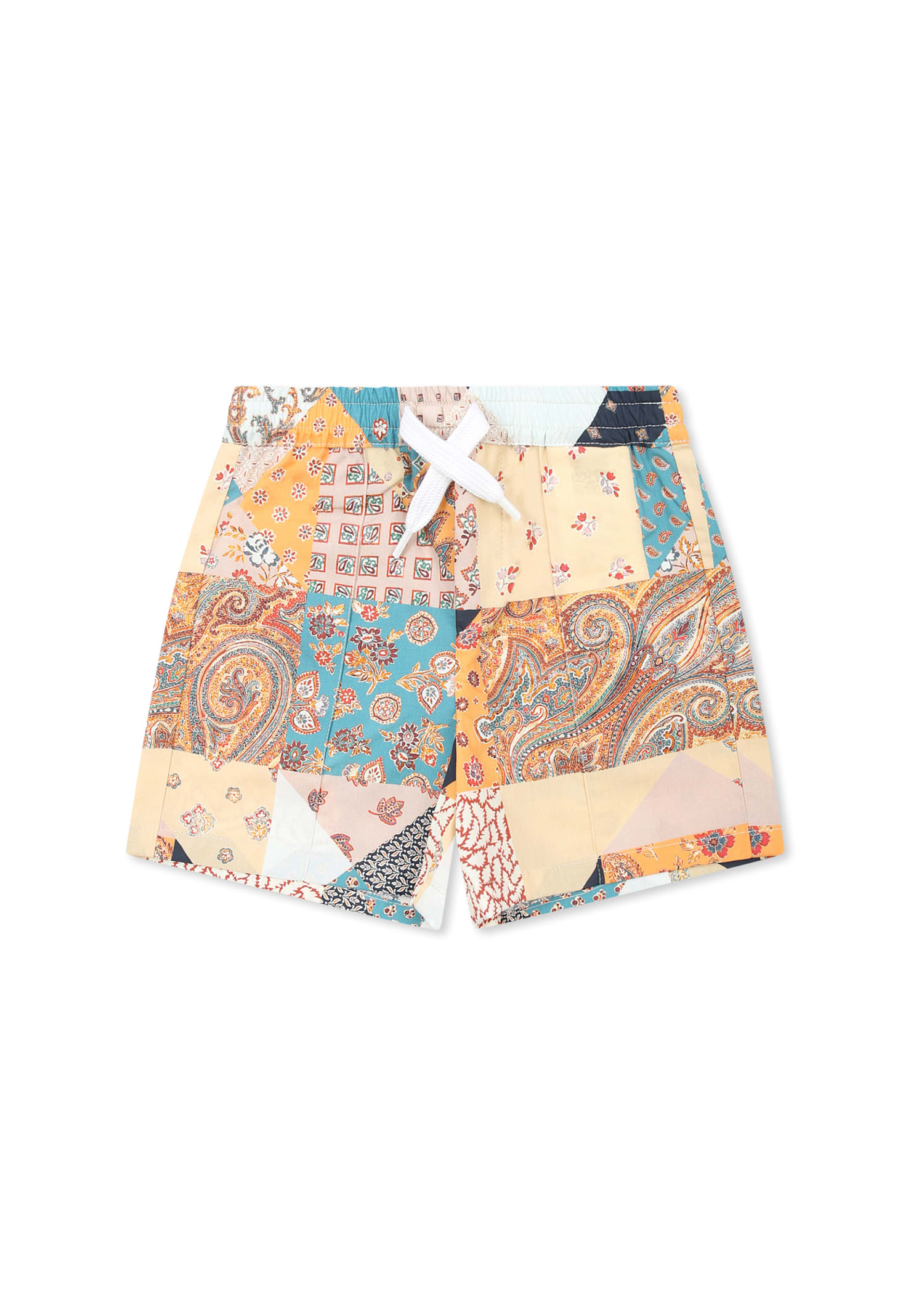 Etro Multicolor Shorts For Baby Boy With Paisley Print In Multicolor