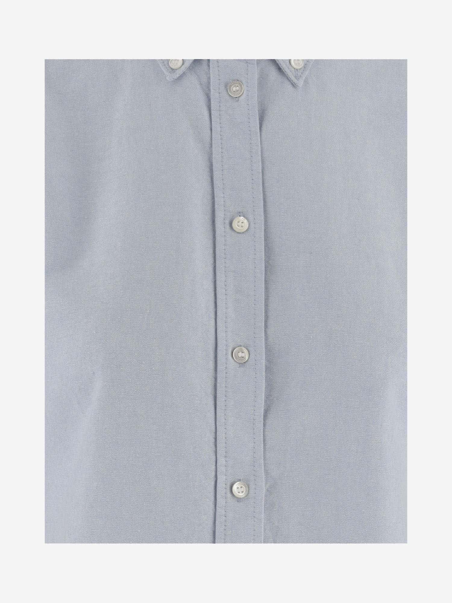 Shop Aspesi Cotton Short Sleeve Shirt In Clear Blue