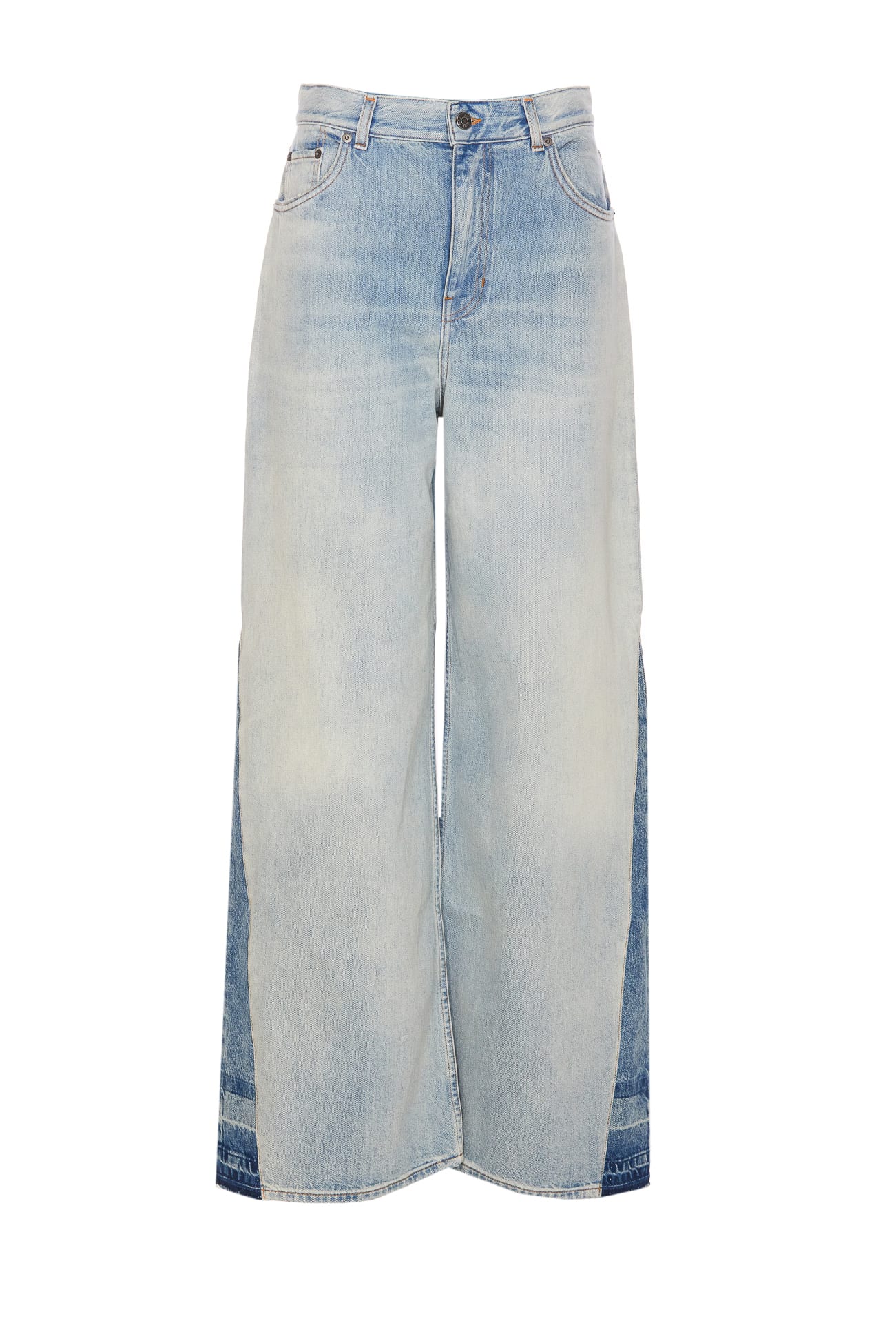 Shop Chloé Dp00 Denim Wide Jeans In Blue