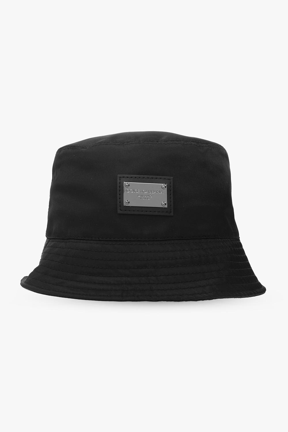 Shop Dolce & Gabbana Bucket Hat With Logo In Black
