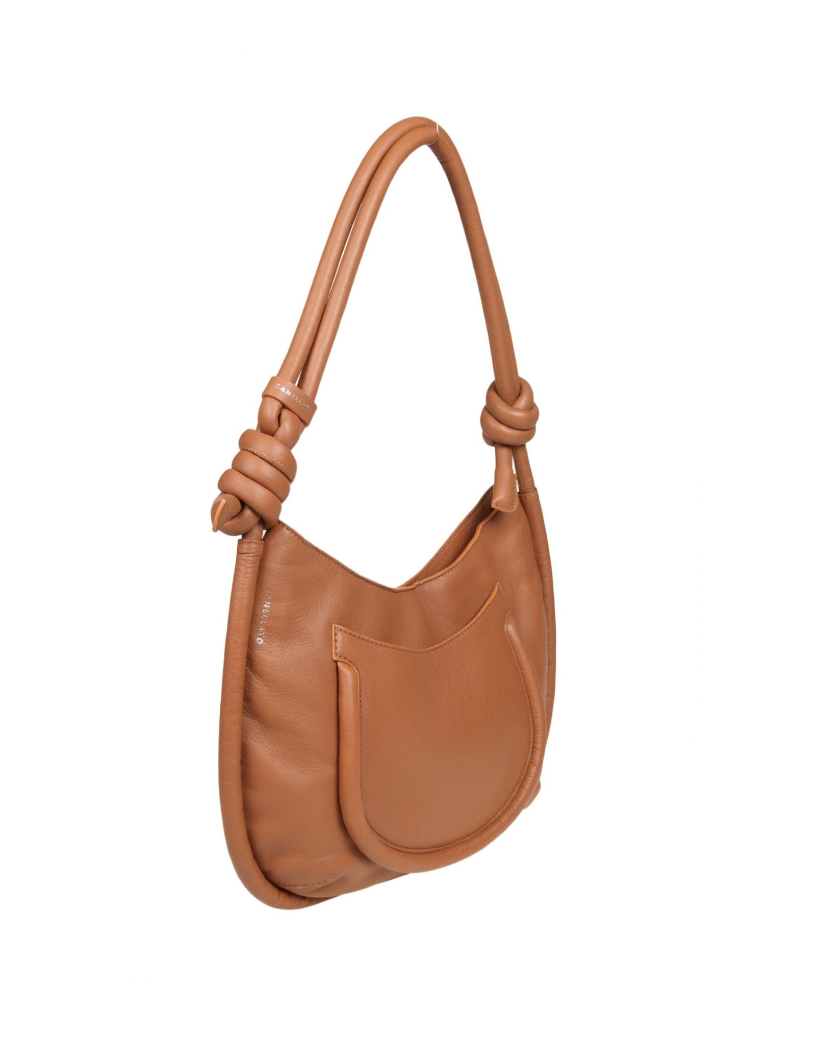 Shop Zanellato Demi Piuma Knot S Bag In Leather Color In Beige