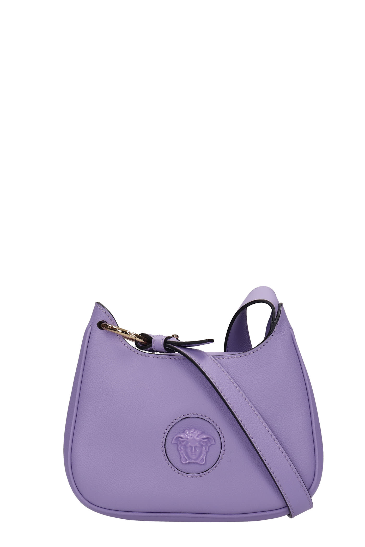 Versace Shoulder Bag In Viola Leather