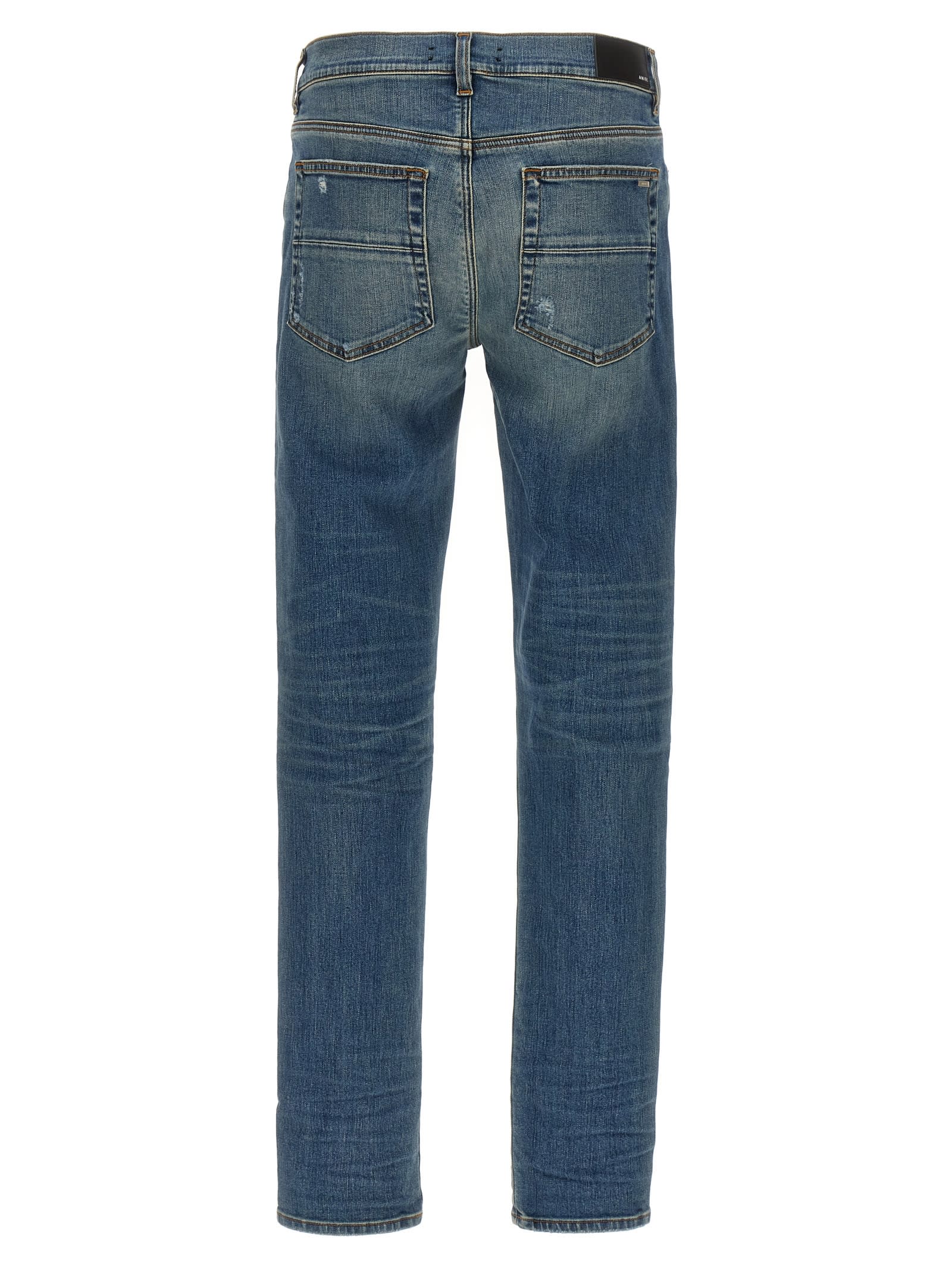 Shop Amiri Stack Jeans In Light Blue