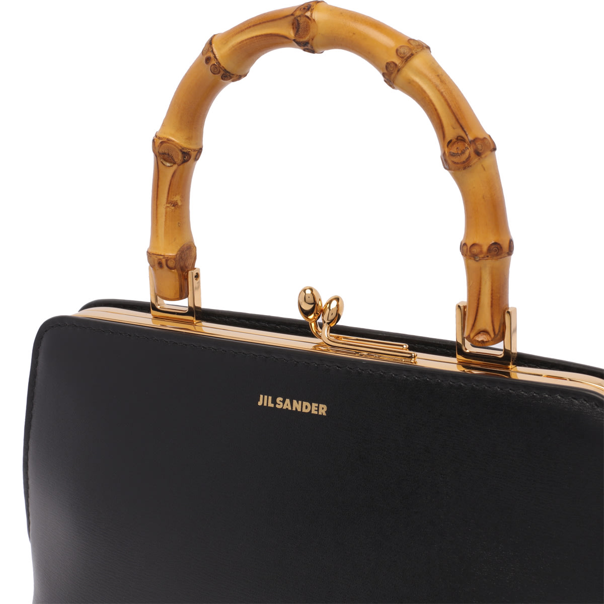 Shop Jil Sander Goji Bamboo Mini Handbag In Black