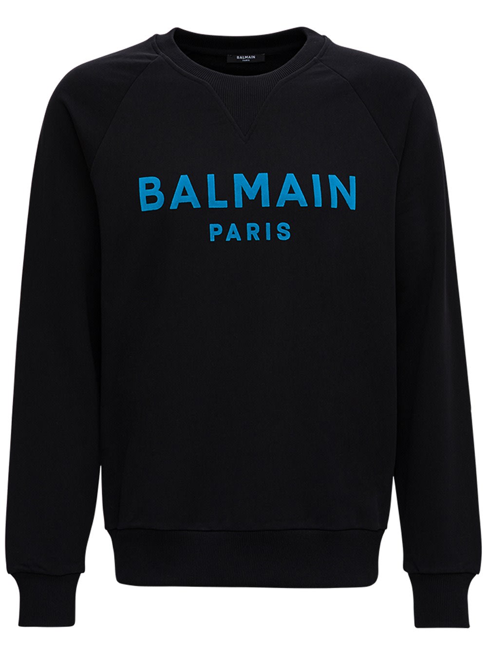 Balmain Black Cotton Sweatshirt With Logo
