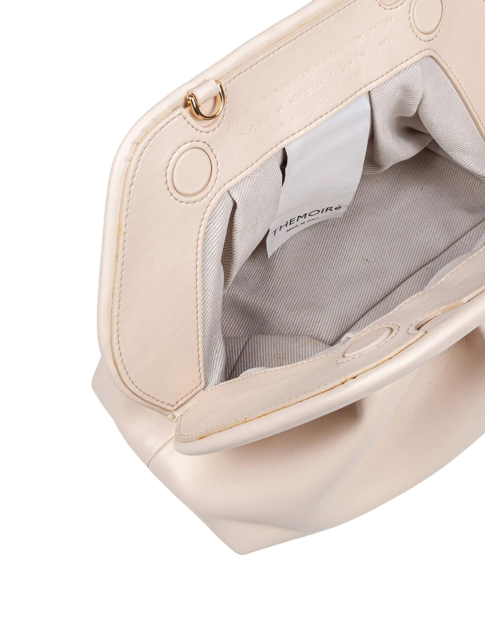 Themoirè Vegan Fabric Clutch Shell Color In Neutral