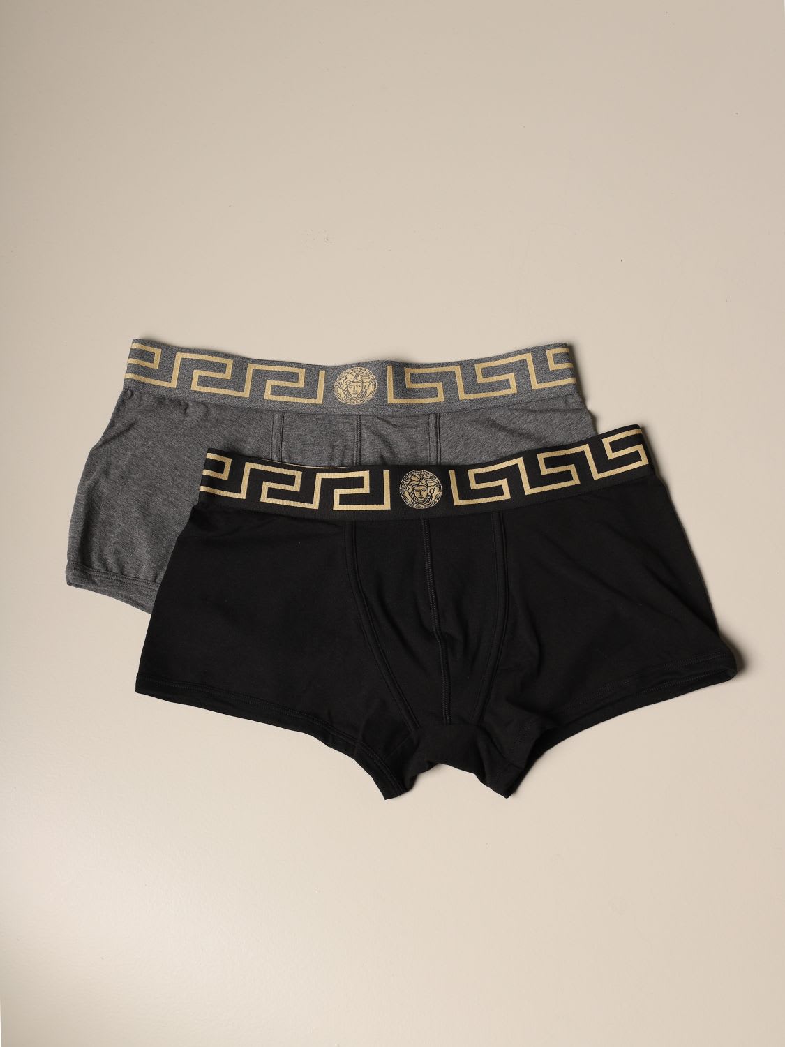 Versace Trunks With Greek In Black | ModeSens