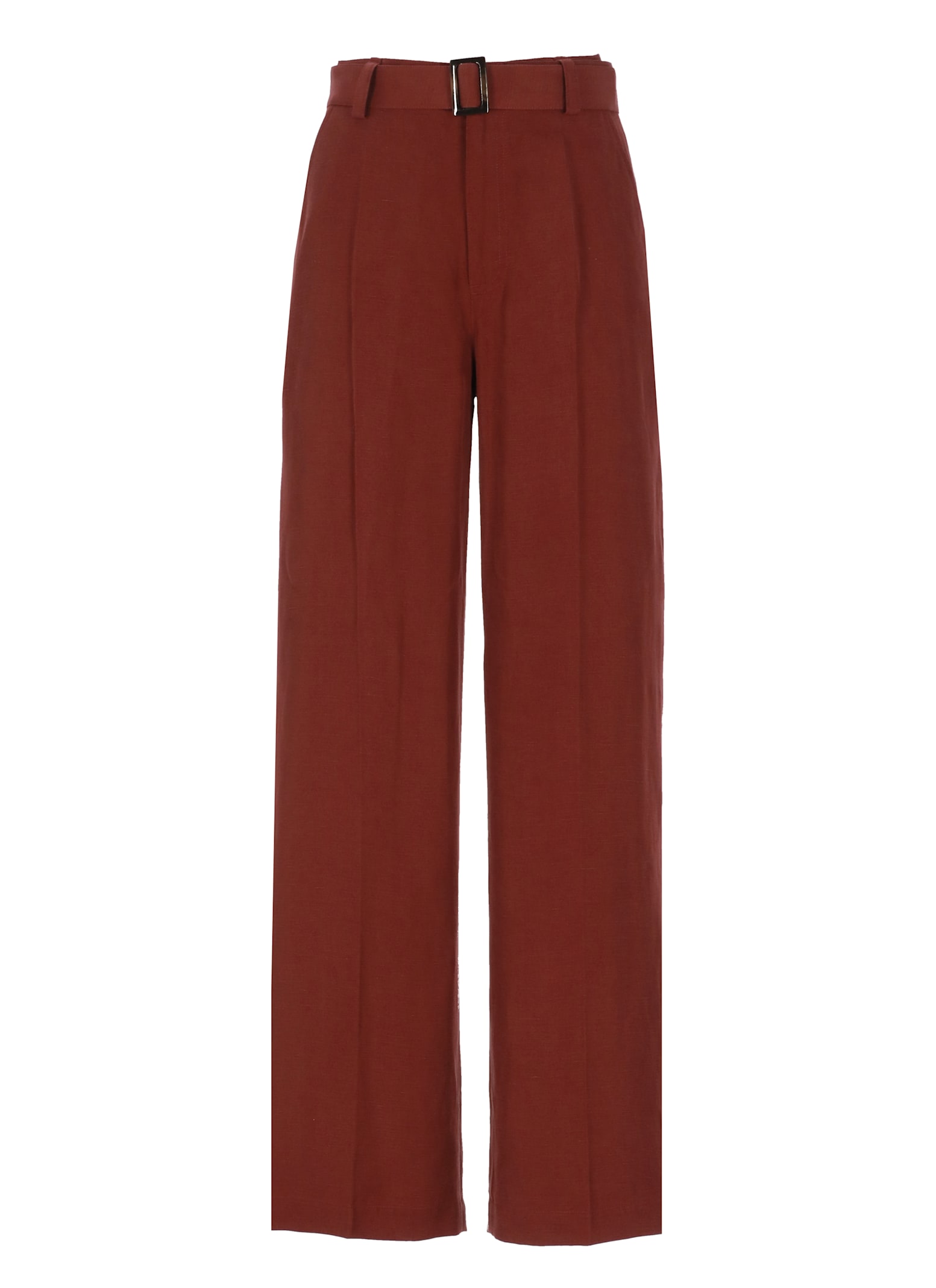 Woolrich Linen And Viscose Pants In Brown