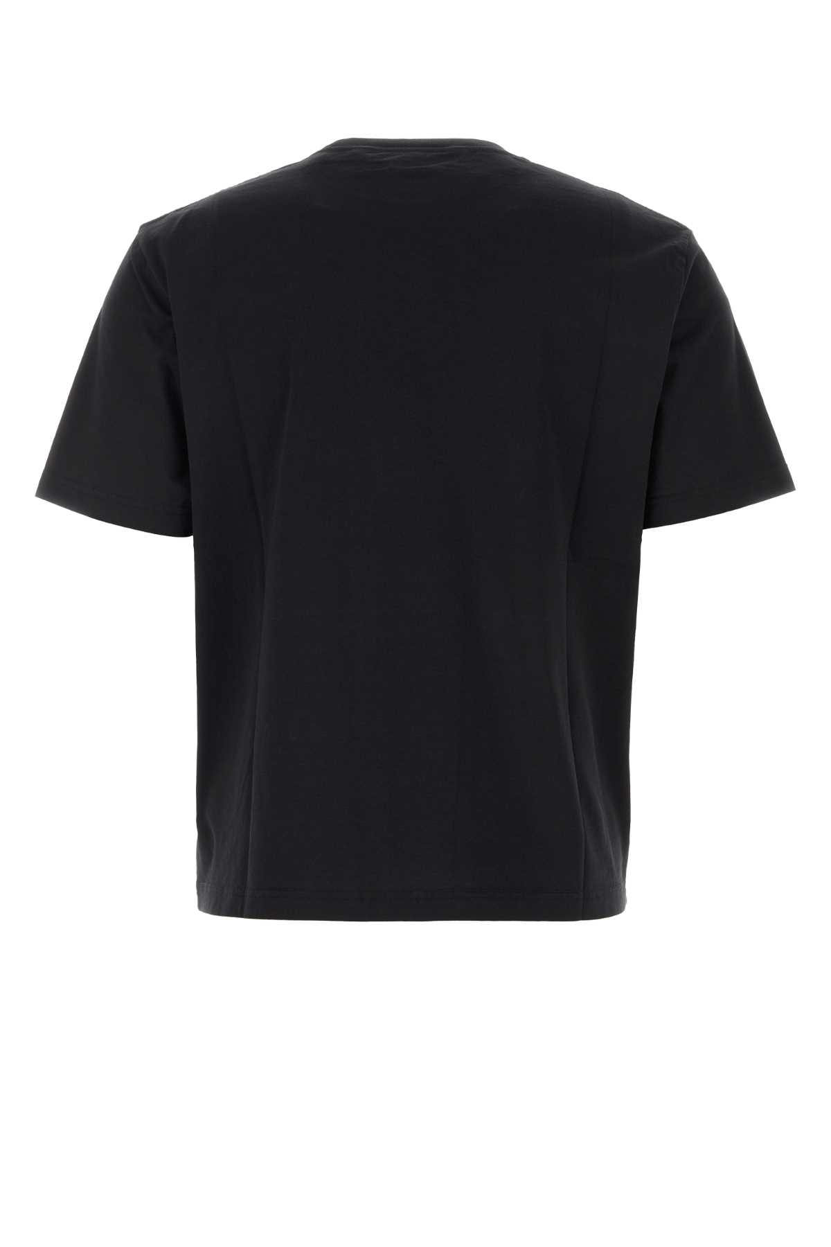 Shop Palm Angels Black Cotton T-shirt In Blackblack