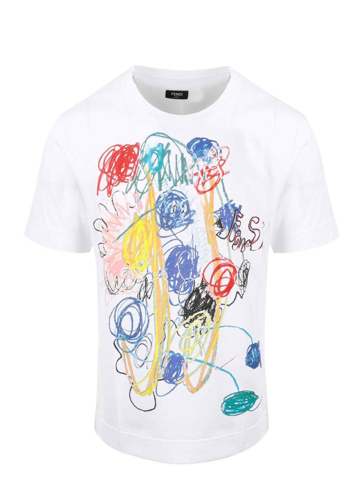 Fendi Graphic Detail T-shirt In Multi