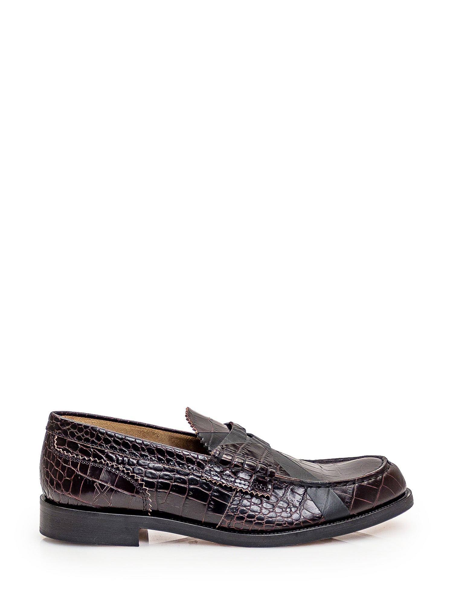 Shop College Leather Loafer In T.moro-black