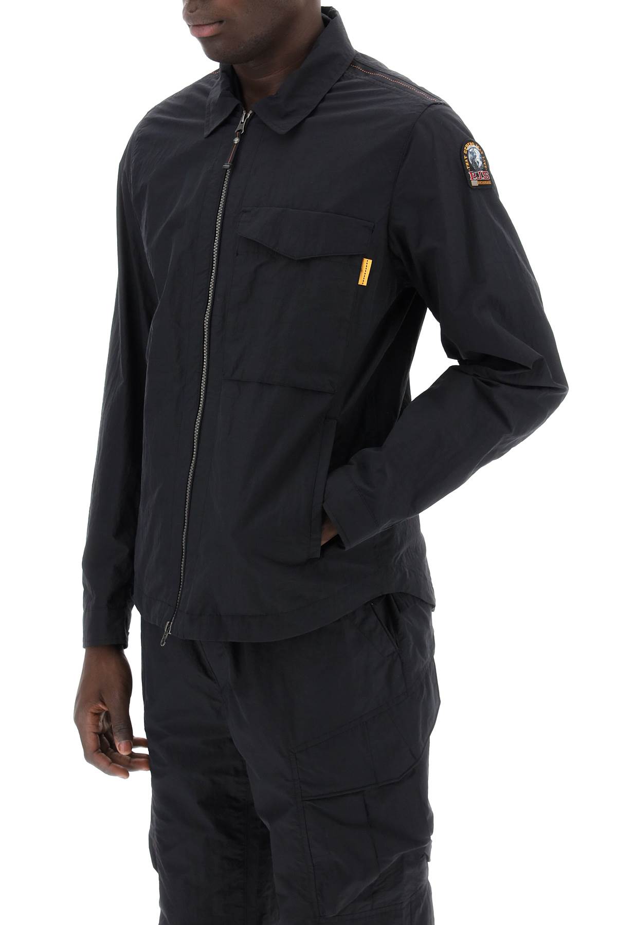 Shop Parajumpers Rayner Overshirt In Nylon In Black (black)