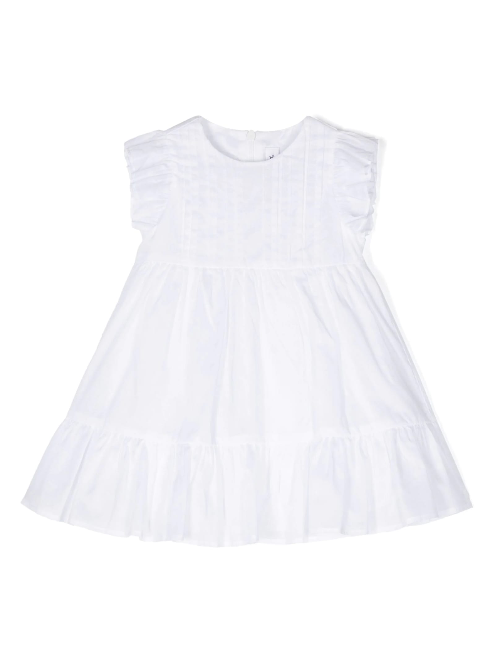 Shop Il Gufo White Cotton Voile Dress With Culotte