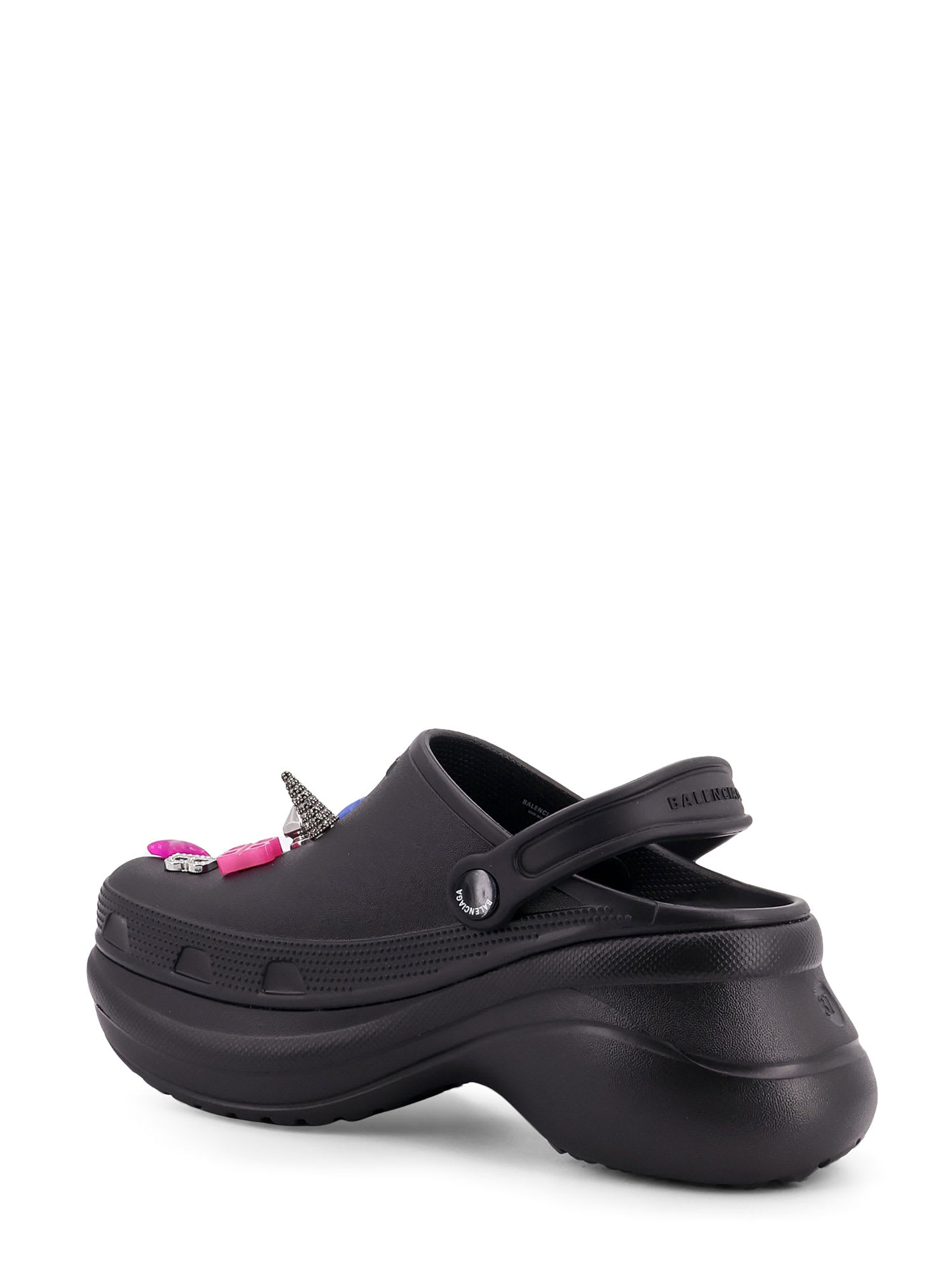 Balenciaga Mule Crocs Con Iconici Charm Jibbitz Rimovibili In Black