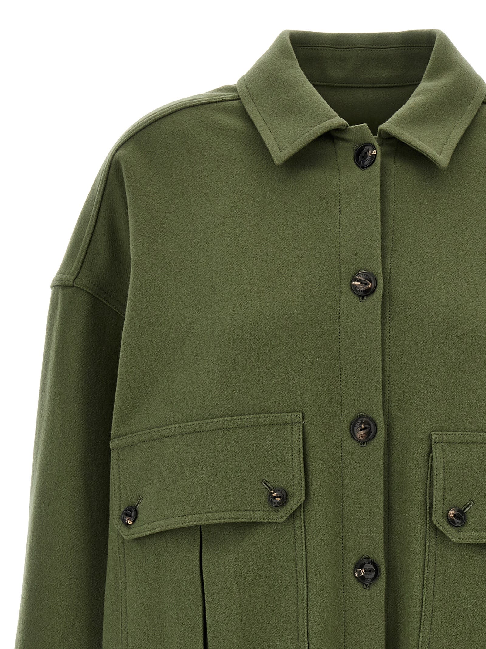 Shop Fortela Monika Overshirt In Green