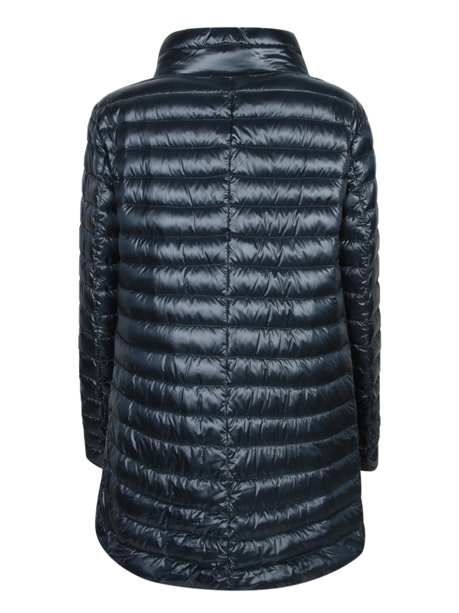 Herno Navy A-line Reversible Down Jacket For Women In Blue