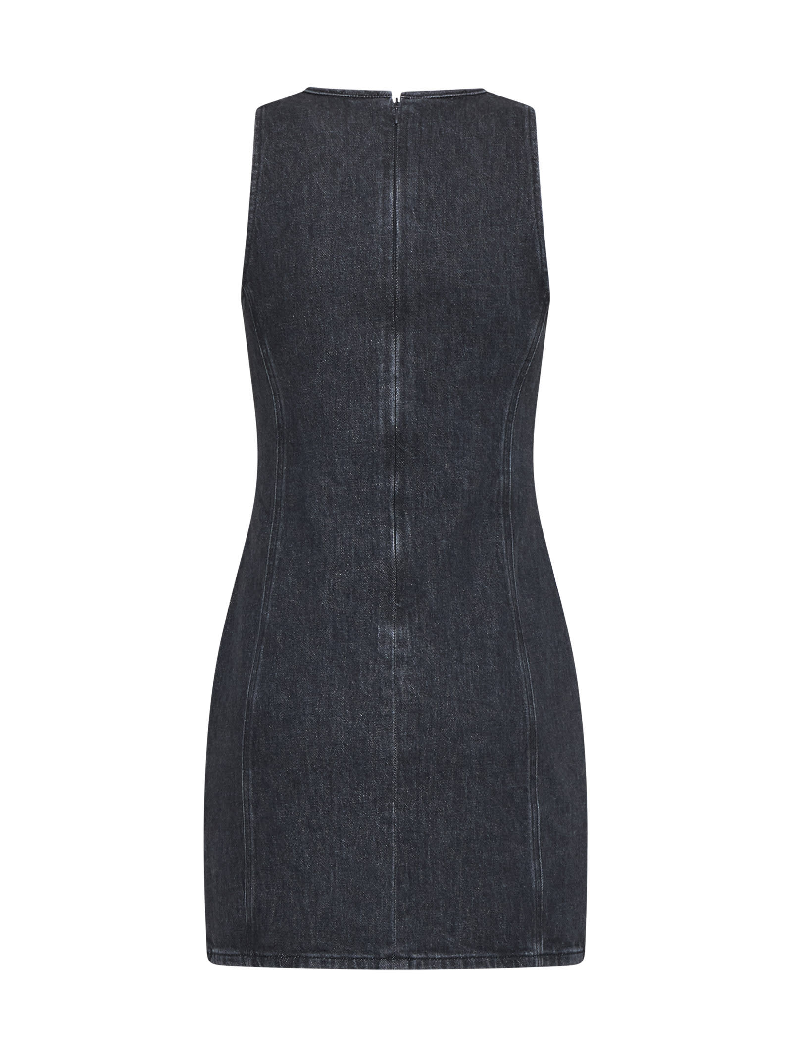 Shop Diesel Dress In 008 - Black/denim