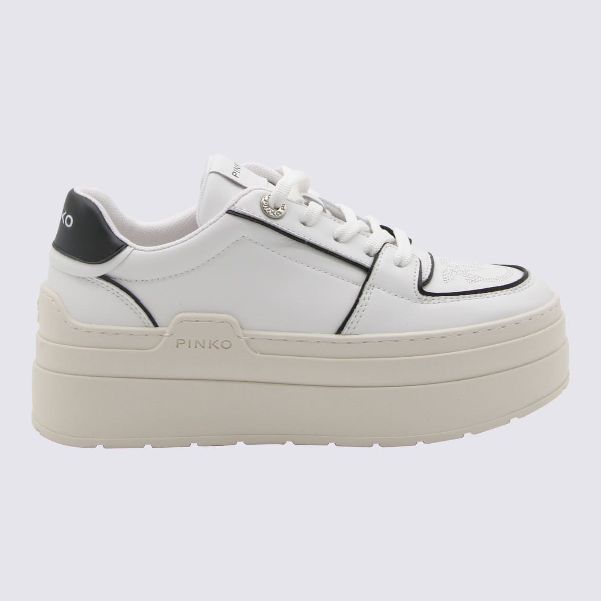 White And Black Leather Yoko Sneakers