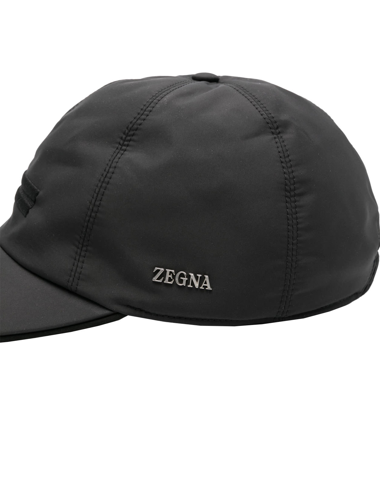 Shop Zegna Black Technical Fabric Baseball Cap