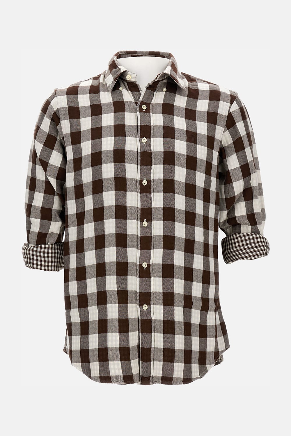 Polo Ralph Lauren Button-down Collar Logo-embroidered Checked Cotton Shirt In White