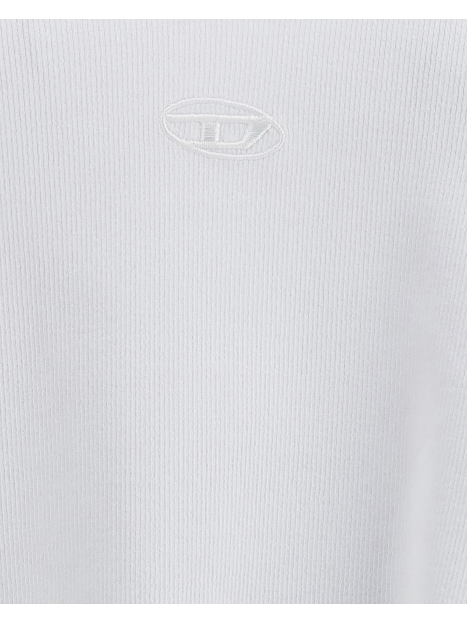 Diesel White Cotton Blend Tank Top Women In Multi