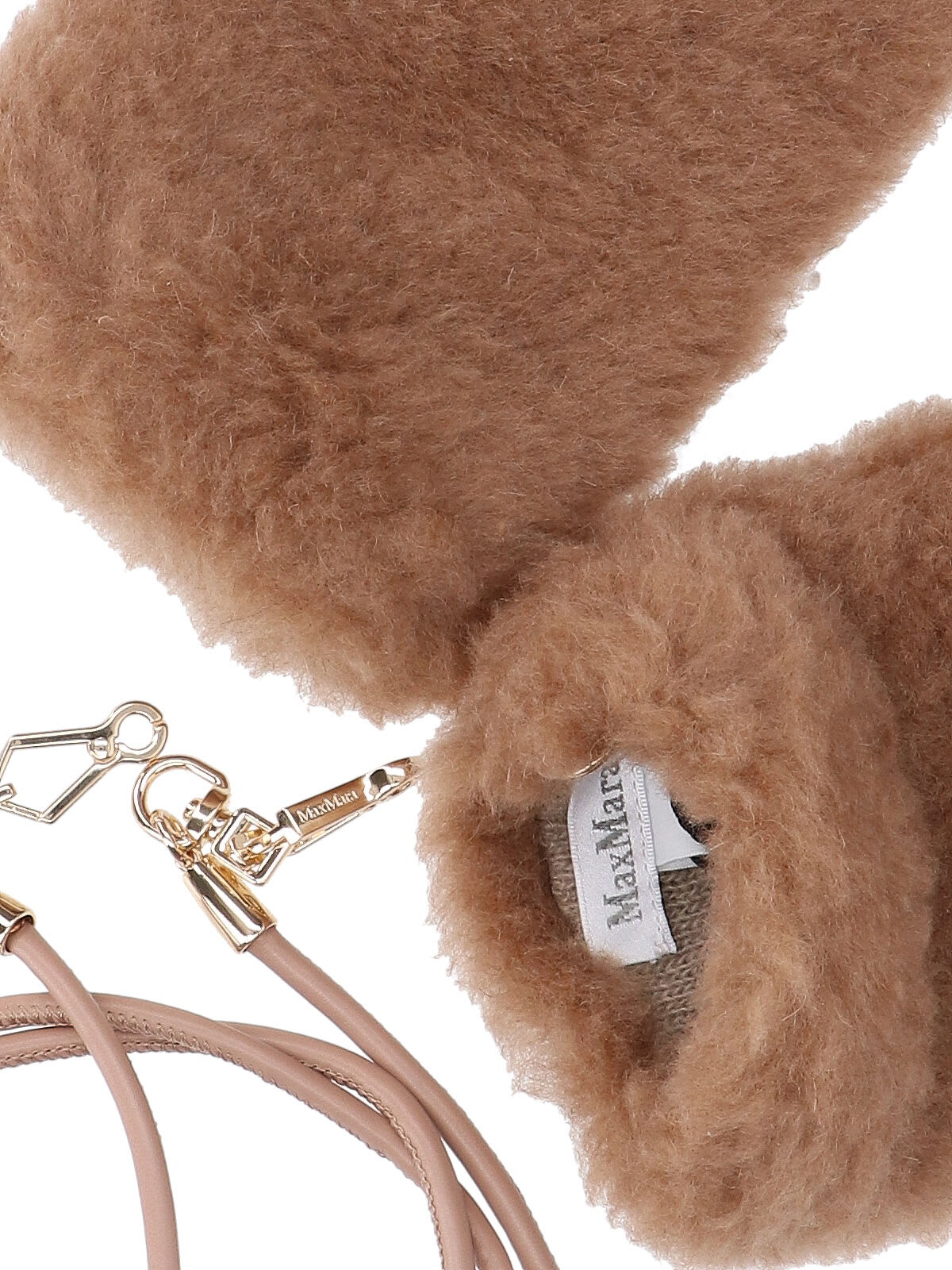 Max Mara Beige Ombrat2 Mittens In Brown