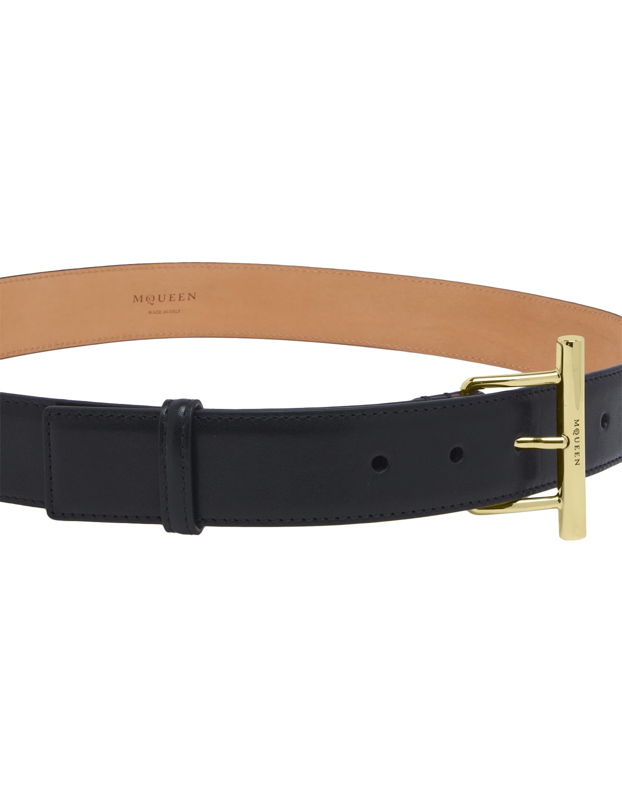 Shop Alexander Mcqueen Sling Hip Belt In Black/gold