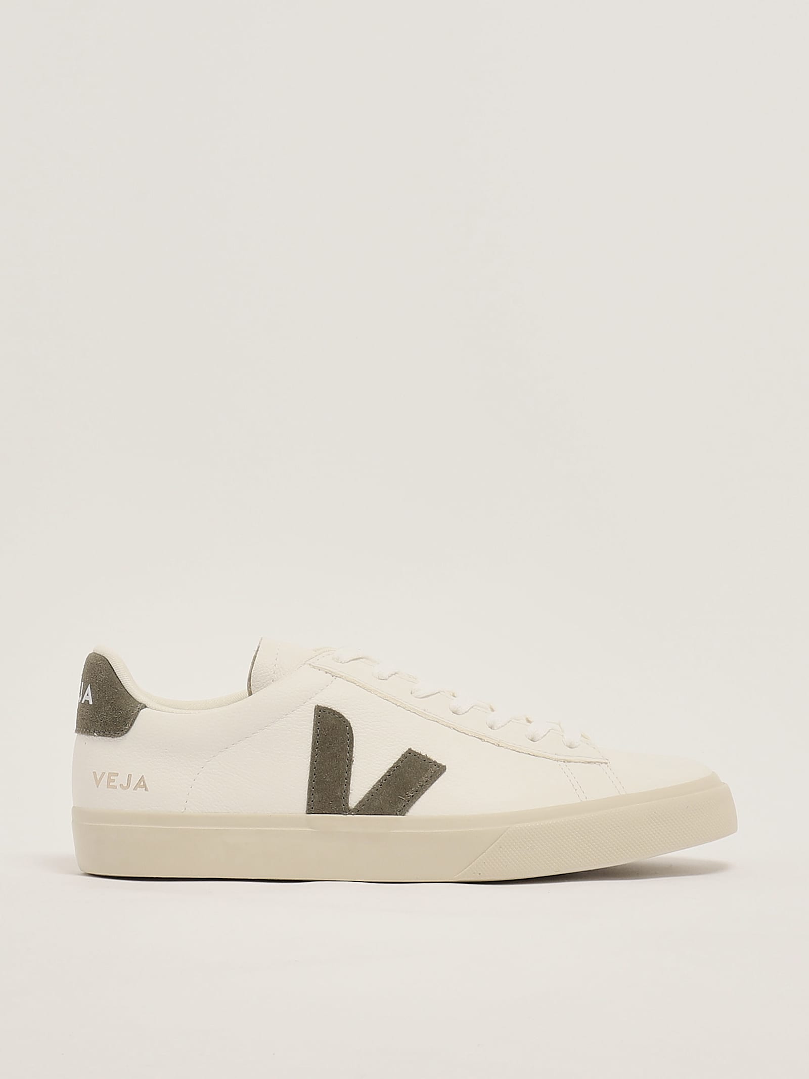 Veja White Campo Chromefree Leather Sneakers In Bianco V Kaki