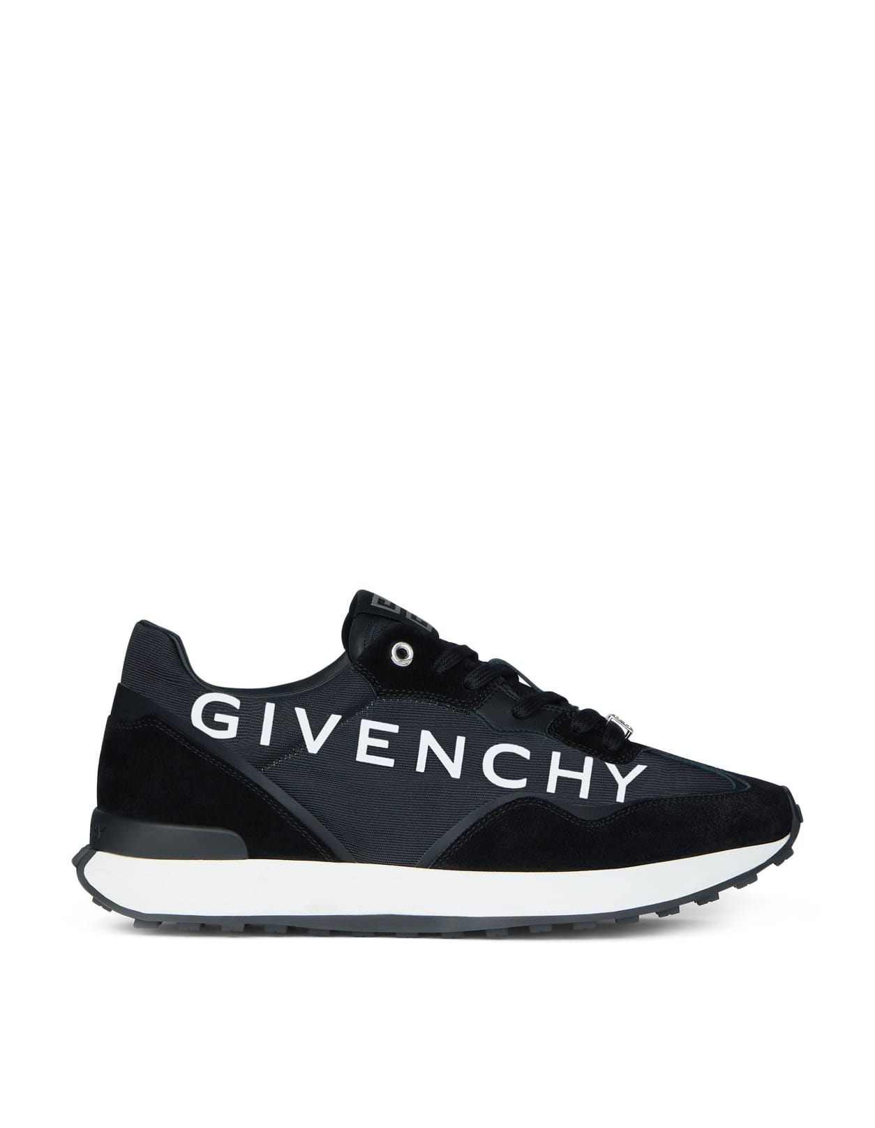 Givenchy Man Black Giv Runner Sneakers In Suede, Leather And Nylon