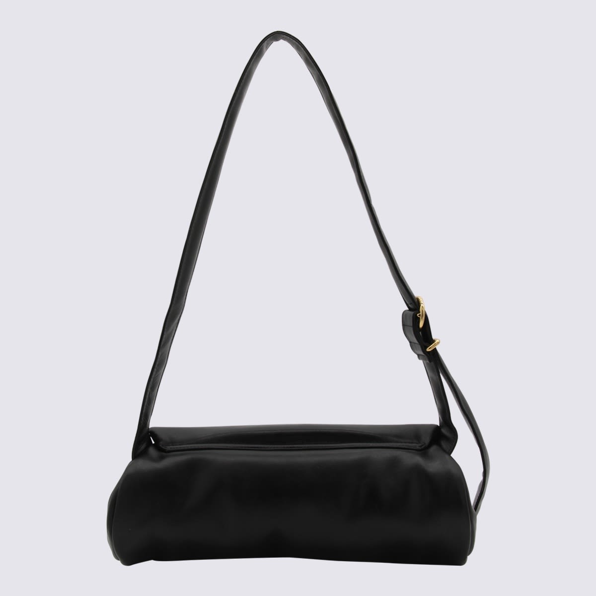 Shop Jil Sander Black Leather Cannolo Shoulder Bag