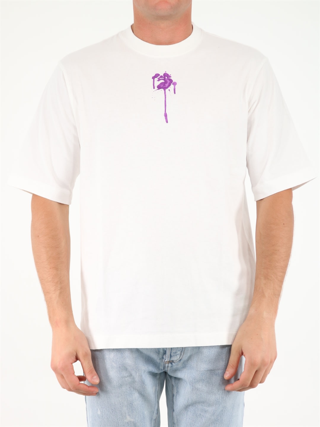 Off-White White T-shirt With Purple Print