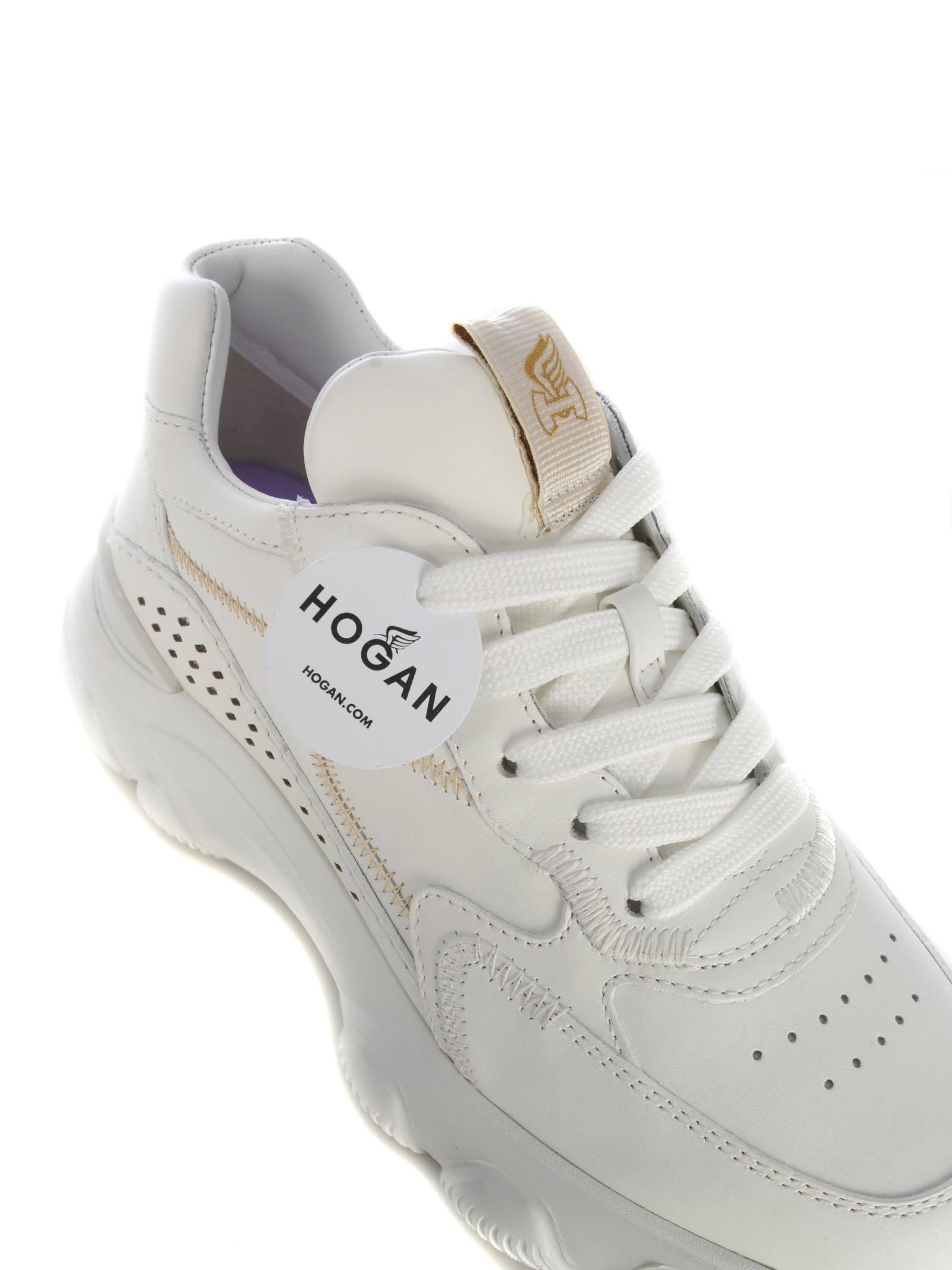 Shop Hogan Snekaers  Hyperactive Made Of Leather In Bianco