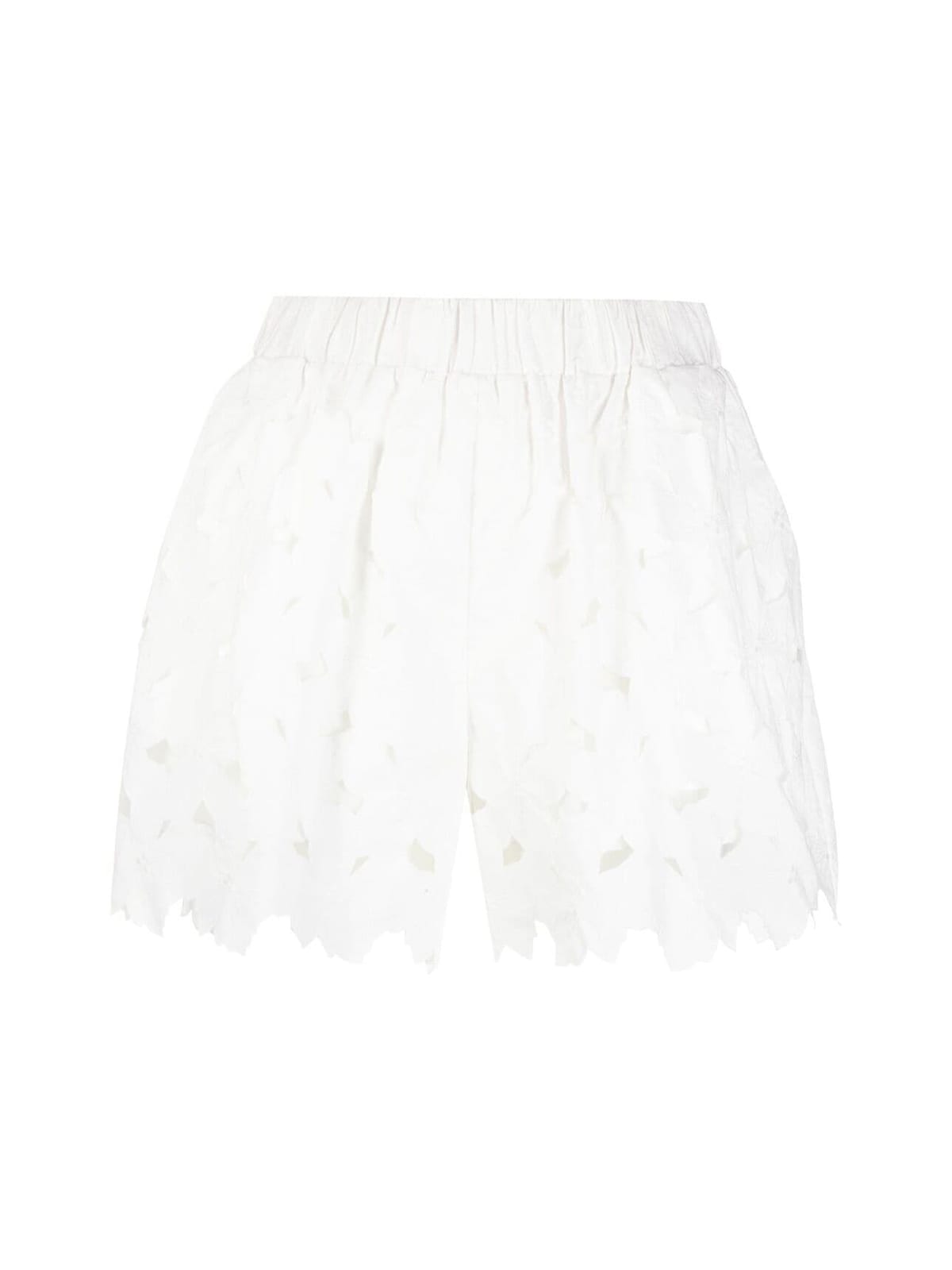 Red Valentino Cottons FLORAL-CUTOUT SHORTS