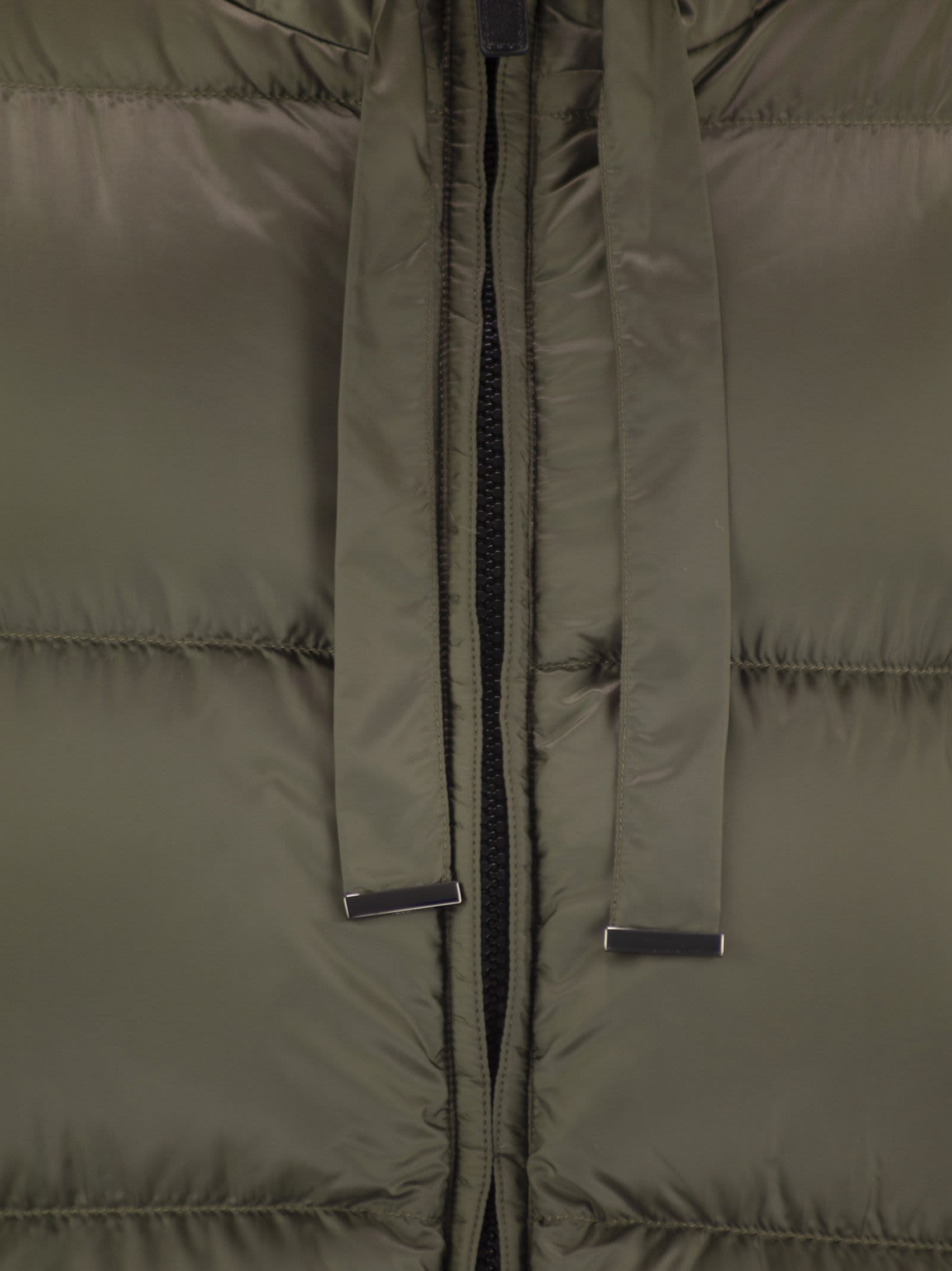 Max Mara The Cube Seia - Drip-proof Canvas Down Jacket In Brown