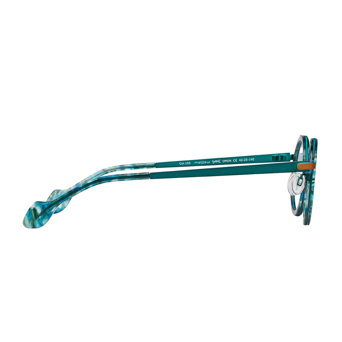 Matttew Ippon 105 Verde Smeraldo Marrone Glasses In Blue