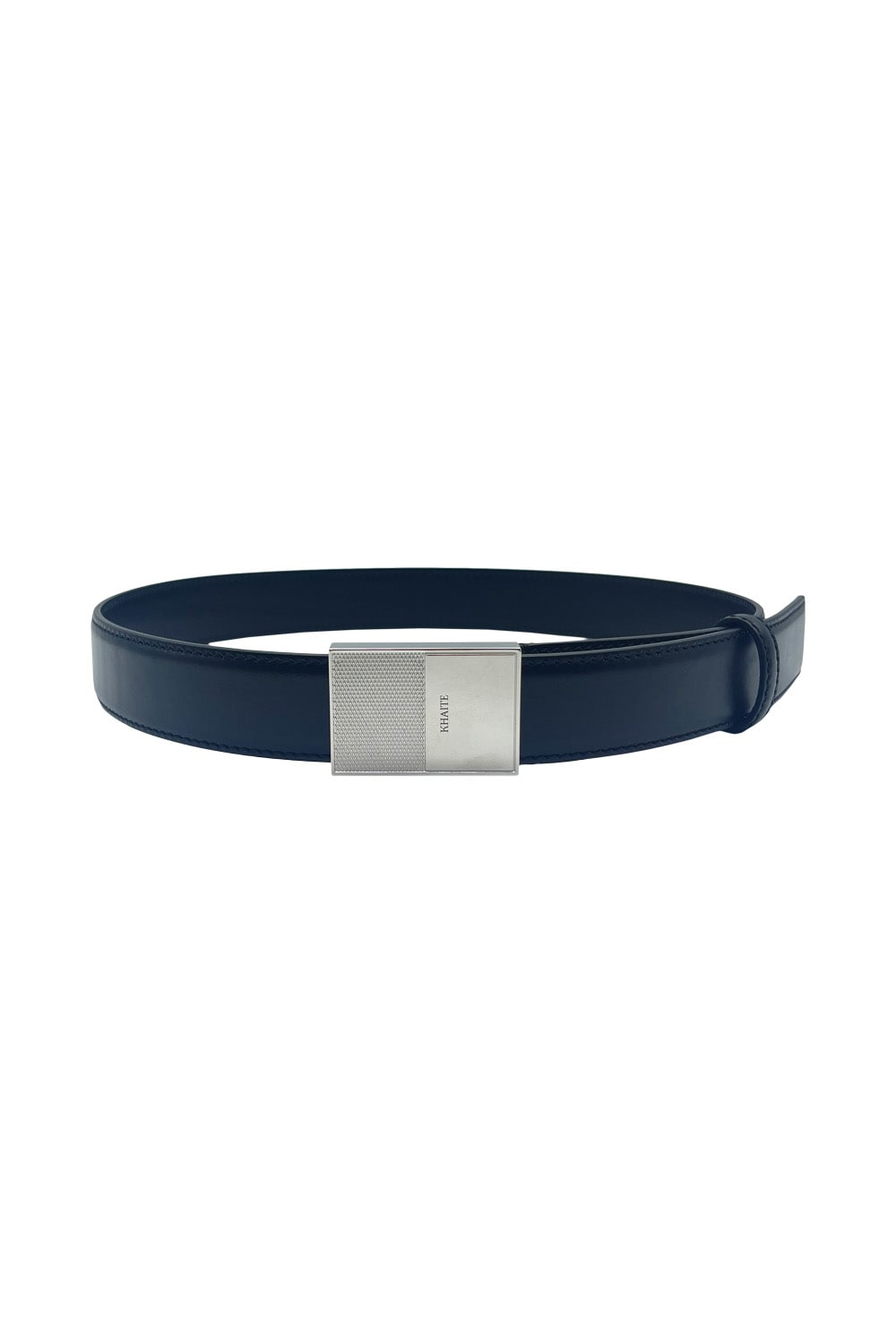 Shop Khaite Elio Belt With Silver Buckle 30mm In Black Silver